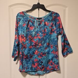 Will Smith Floral Blouse - Blue and Pink